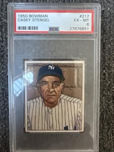 1950 Bowman Casey Stengel #217 PSA 6 Yankees