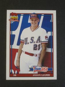 1991 Topps Traded Jason Giambi Team USA Rookie