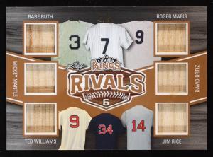 Rivals Baseball Card Set: Ruth, Mantle, Williams, Maris, Ortiz, Rice