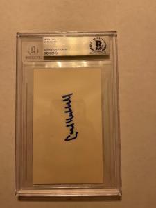 Carl Hubbell Autographed Index Card - Beckett Authenticated