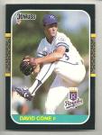 David Cone 1987 Donruss Rookie Card #502