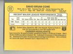 David Cone 1987 Donruss Rookie Card #502