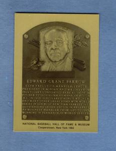 Ed Barrow Yankees Red Sox Hall of Fame Plaque Card