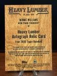 2025 Topps Update Bernie Williams Heavy Lumber Auto