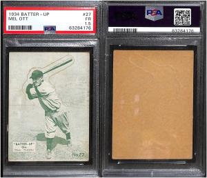 1934 Batter-Up #27 Mel Ott NY Giants Card