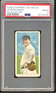 1909-11 T206 John McGraw Glove on Hip Card