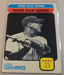 1973 Topps Lou Gehrig All-Time Grand Slam Leader