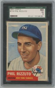 1953 Topps Phil Rizzuto SGC 5 Yankees Card