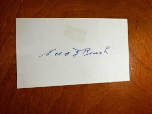 Edd Roush Autographed Index Card - Cincinnati Reds