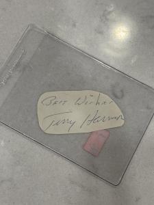 Terry Harmon Autographed Cut Signature by Billy Staples