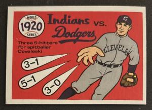 1968 Fleer "1920 World Series" Indians vs Dodgers Card