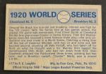 1968 Fleer "1920 World Series" Indians vs Dodgers Card