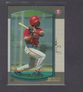 2000 BOWMAN GOLD SIGNATURE PARALLEL #215 JIMMY ROLLINS ROOKIE PHILLIES SP #27/99