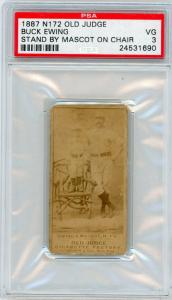 1887 N172 Old Judge Buck Ewing Stand By Mascot On Chair PSA 3