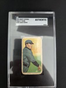 T206 Cy Young Bare Hand Shows Name on Bottom Cleveland SGC AUTHENTIC Iconic!!