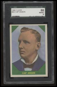 1960 FLEER BASEBALL GREATS CAP ANSON 44 NRMT-MT SGC 8 BASEBALL CHICAGO CUBS