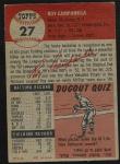 1953 TOPPS # 27 Roy CAMPANELLA DODGERS HOF VG / EX  NICE CENTERING