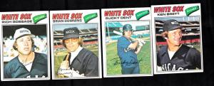 1977 TOPPS (4)RICH GOSSAGE(HOF) BRIAN DOWNING, BUCKY DENT, KEN BRETT EX. VINTAGE
