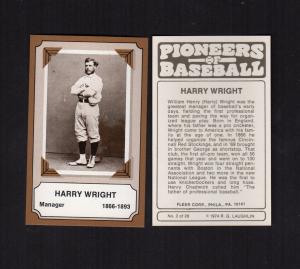 Pioneers of Baseball: #2 HARRY WRIGHT, Boston Red Stockings~1974 Fleer/Laughlin