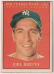 1961 Topps Phil Rizzuto, Shortstop, New York Yankees- 1950 A. L. MVP- # 471(C)