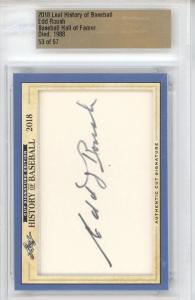 2018 Leaf History of Baseball Cut Signature Edition Edd Roush Cut Signature