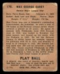 1940 PLAY BALL MAX CAREY 178a VG SAVE THESE CARDS BASEBALL BROOKLYN DODGERS