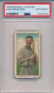 1909 E95 PHILADELPHIA CARAMEL - SAM CRAWFORD - PSA A (SVSC) FRESHLY GRADED!
