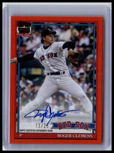 2026 Topps #91A-RCL Roger Clemens 1991 Topps Auto Orange (Series One) #/25