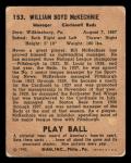 1940 PLAY BALL BILL MCKECHNIE 153a VG SAVE THESE CARDS RC CINCINNATI REDS