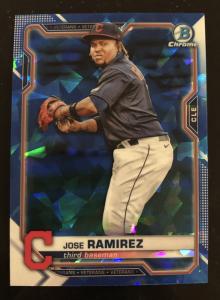 2021 Bowman Chrome JOSE RAMIREZ BLUE SAPPHIRE #19 CLEVELAND GUARDIANS
