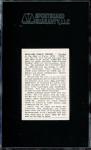 Buck Ewing 1950 Callahan Baseball Card SGC 4
