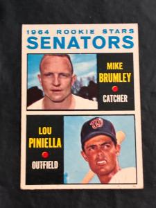 1964 Topps Senators Rookie Stars Lou Piniella & Mike Brumley #167-No Creases-EX