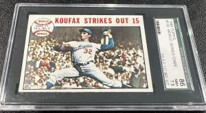 1964 Topps - Sandy Koufax Strikes Out 13 #136 Los Angeles Dodgers PSA NM 7.5