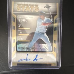 Leaf In The Game Used Sports Video Game Stats Jason Giambi Autograph VG-JG1