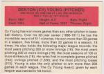 1987 Hygrade All-Time Greats #NNO Cy Young Promos (Red Backs) Small text on back
