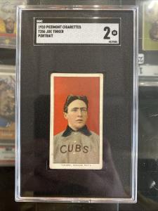 1910 Piedmont Cigarettes T206 Joe Tinker Portrait SGC 2