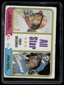 1974 O-Pee-Chee All-Star First Basemen (Dick Allen / Hank Aaron) AS #332 - Poor