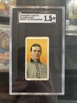 1910 Piedmont Cigarettes T206 Frank Chance Yellow Background Portrait SGC 1.5