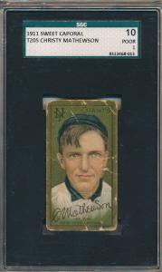 1911 T205 SWEET CAPORAL - CHRISTY MATHEWSON - SGC 10 PR 1 (SVSC)