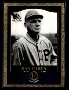 2001 SP Legendary Cuts #58 Max Carey Card Pittsburgh Pirates