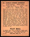 1940 Play Ball Detroit Tigers Charlie Gehringer #41 HOF VG++