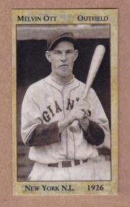 Mel Ott '26 New York Giants rookie season / NM+ COND. FREE SHIPPING