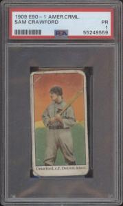 1909 E90-1 SAM CRAWFORD NNO POOR AMERICAN CARAMEL PSA 1 BASEBALL DETROIT TIGERS