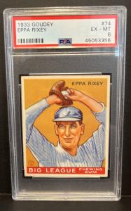 1933 Goudey PSA 6 # 74 Eppa Rixey HOF Cincinnati Reds PACK FRESH CENTERED