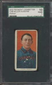 1909 T206 MILLER HUGGINS POOR HOF PORTRAIT PIEDMONT 350 SGC 1 CINCINNATI REDS
