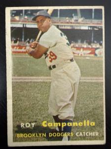 1957 Topps ROY CAMPANELLA #210! HOF, Brooklyn Dodgers, Mid Grade, Surface
