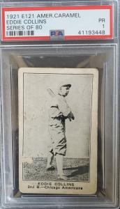 1921 E121-80 American Caramel HOF Eddie Collins PSA 1 Black Sox - Chicago Set 80