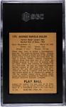 1940 PLAY BALL GEORGE SISLER 179b VG-EX+ SUPERMAN AD SGC 4.5 ST. LOUIS BROWNS