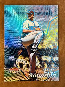 2002 Bowman's Best C.C. Sabathia Blue Foil Refractor #52 serial /300