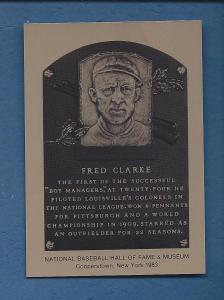 FRED CLARKE, Pirates ~ Official Hall of Fame Metallic Plaque card 1 of 1,000